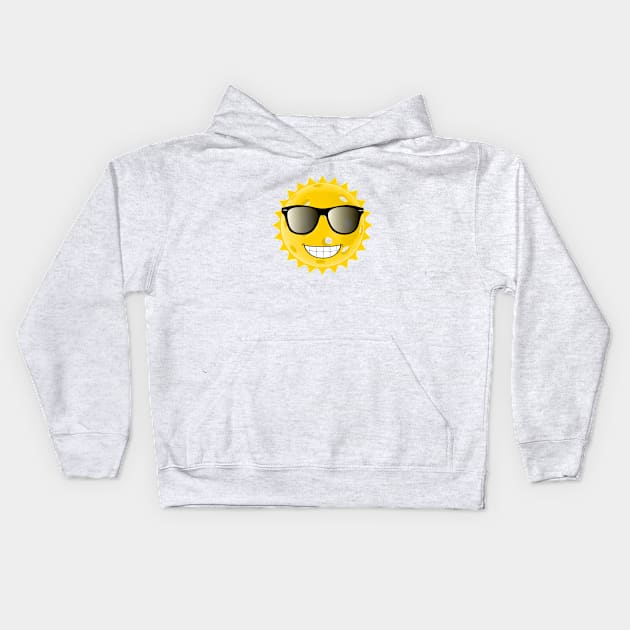 Cool Pickleball Sunshine Face Kids Hoodie by numpdog